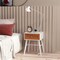 Costway 1/2 PCS Nightstand with Storage Drawer Rattan Decoration Solid Wood Legs for Bedroom